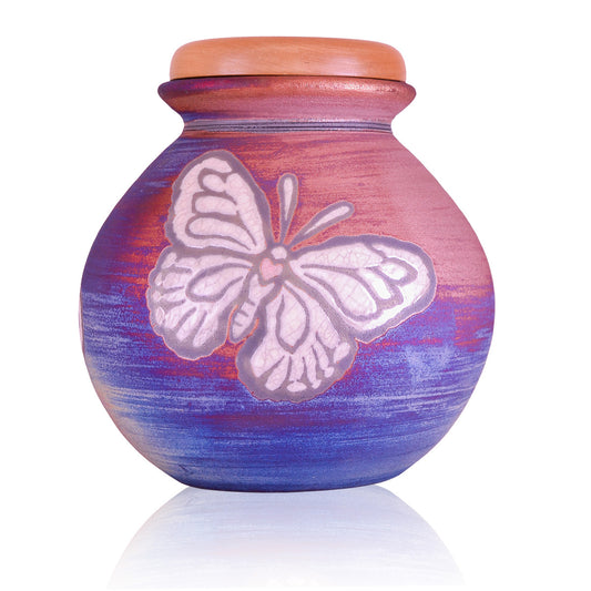 Butterfly Raku Urn