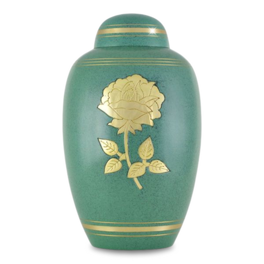 Green Golden Rose Urn