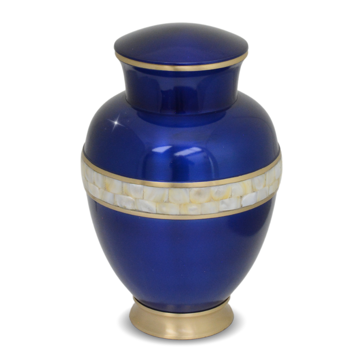 Blue Mother of Pearl Urn