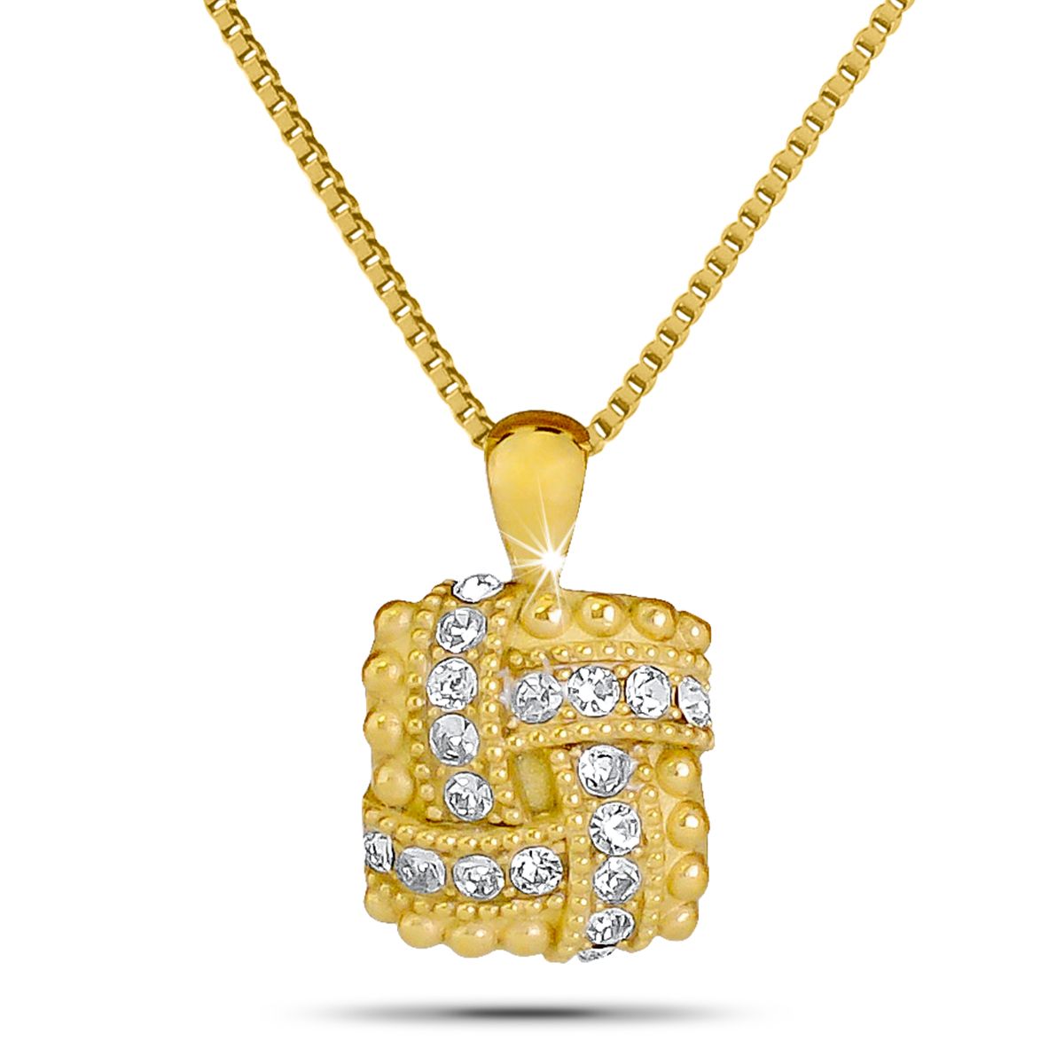 White Stone Solid Gold Keepsake