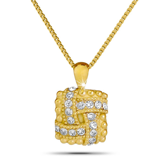 White Stone Solid Gold Keepsake