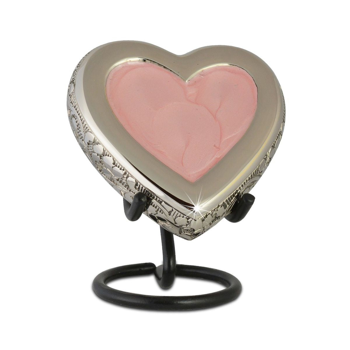 Loving Heart Pink Brass Keepsake